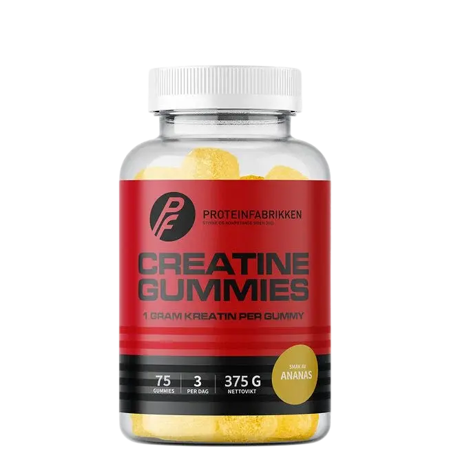 Proteinfabrikken Kreatin Gummies kreatingummier med ananassmak, 75 stk