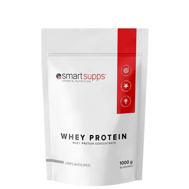 SmartSupps Whey Protein myseproteinkonsentrat uten smakstilsetning, 1000 g pose