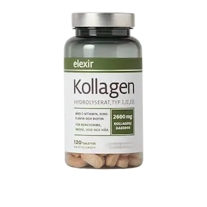 Elexir Pharma Kollagen med multi-kollagen og biotin, 120 tabletter