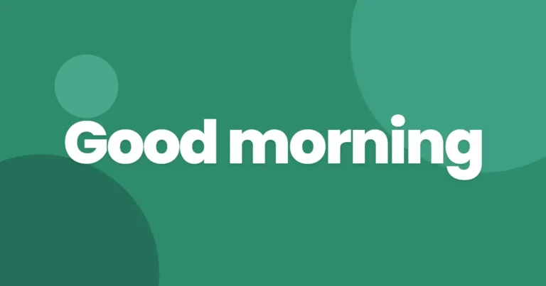 Good morning