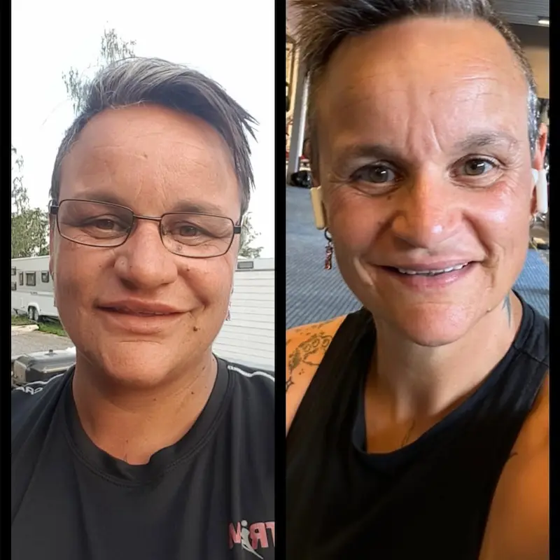 Ingeborg Stensby før og etter vektnedgang