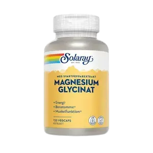 Solaray Magnesium Glycinat 120 veganske kapsler med rent magnesiumbisglysinat