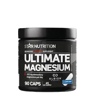 Star Nutrition Ultimate Magnesium 90 kapsler med magnesiumsitrat og magnesiumbisglysinat