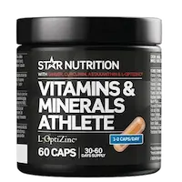 Star Nutrition Ultimate Vitamins & Minerals Athlete 60 veganske kapsler med OptiZinc, ingefær og kurkumin