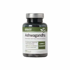 Elexir Pharma Ashwagandha 120 kapsler med Bioperine og vitamin B5
