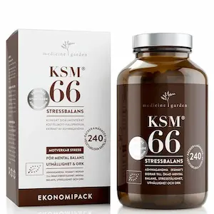 MedicineGarden KSM66 Eko 240 kapsler, økologisk fullspektret ashwagandha
