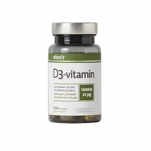 Elexir Pharma D3-vitamin 25 mcg 1000 IE 100 kapsler