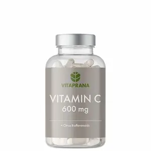 C-vitamin best i test 2026: Vitaprana Vitamin C 600 mg med bioflavonoider, testvinner